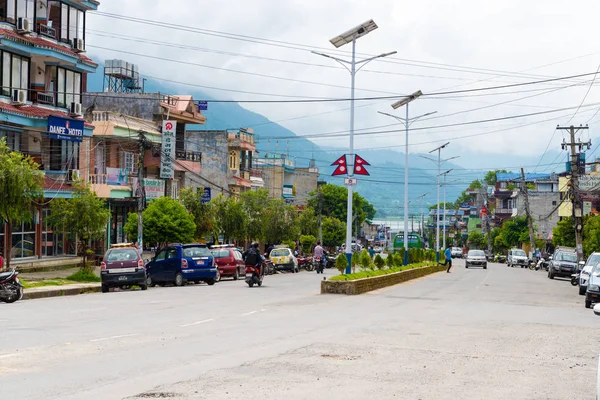 Pokhara Nepal Julho 2018 Vista Rua Cidade Pokhara Conhecida Como — Fotografia de Stock