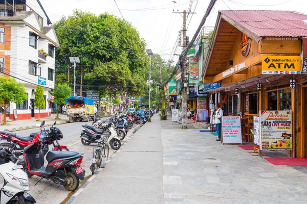 Pokhara Nepal Julho 2018 Vista Rua Cidade Pokhara Conhecida Como — Fotografia de Stock