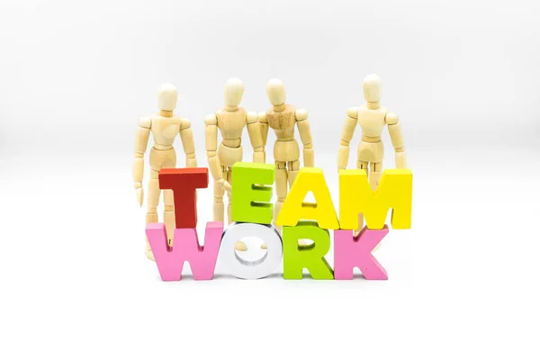 วเลขไม องหล Teamwork แยกจากส ขาว ความสาม และแนวค ดความร วมม — ภาพถ่ายสต็อก