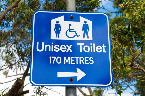 Huskisson Nsw Australia Dezember 2018 Unisex Toilet Directional Sign City — Stockfoto