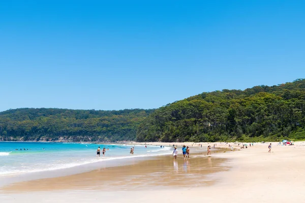 Pebbly Beach Nsw Australia Enero 2019 Gente Disfrutando Del Clima — Foto de Stock