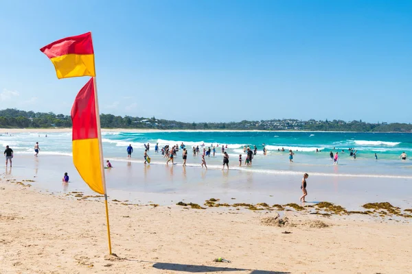 Mollymook Пляж Nsw Австралія Січень 2019 Людей Користуються Сонячної Погоди — стокове фото