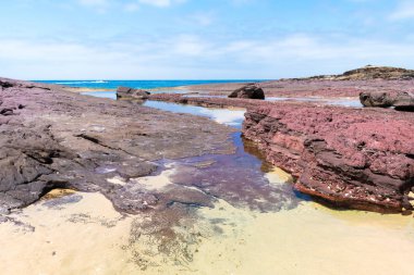Kayalık sahil şeridi, kıyı manzaralar balina için bilinen Heycock noktada üzerinden görünüm ve ve kuş gözlem, Ben Boyd Milli Park, Avustralya