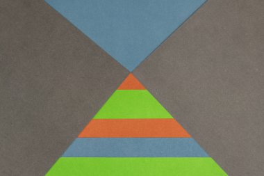 Yeşil, Turuncu, Mavi ve Gri renkli kağıt arkaplan, soyut karşıtlık kavramsal görüntü