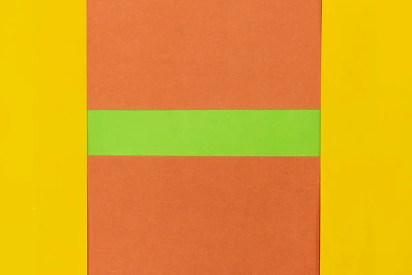 Groen Oranje Geel Gekleurde Papieren Achtergrond Abstract Contrast Conceptuele Afbeelding — Stockfoto