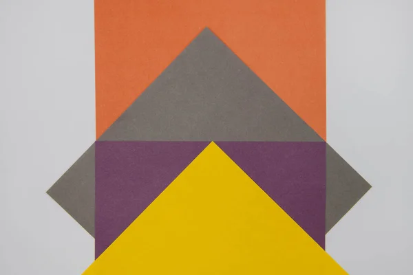 Grau Lila Orange Und Gelb Gefärbter Papierhintergrund Abstraktes Kontrastierendes Konzeptuelles — Stockfoto