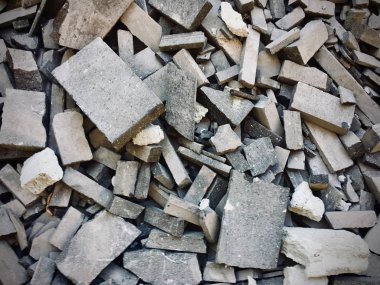 Bir avuç kesik taş, mermer parçaları, granit ve travertin, arka plan dokusu