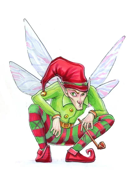 Angry elf cartoon — Stock Photo, Image