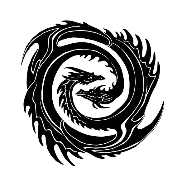 Dois dragões yin símbolo Yan —  Vetores de Stock