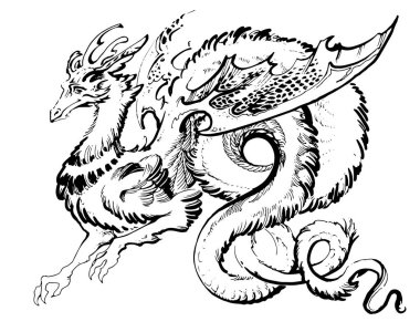 long winged dragon clipart
