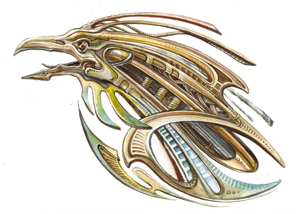 Skreamer mechaniczny ptak żelaza — Zdjęcie stockowe