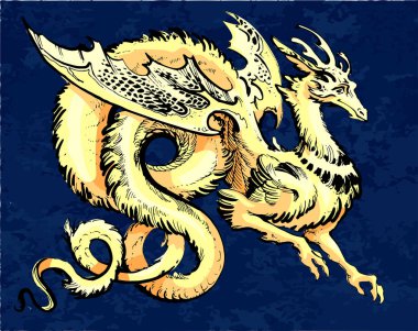altın kanatlı ejderha Asya tarzı