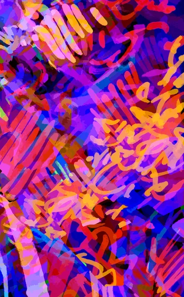 Multicolored neon background of strokes, scribbles — Stock Vector