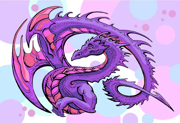 Violett bevingade draken — Stock vektor