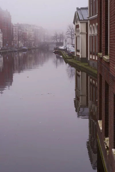 Január 2018 Leiden Hollandia Nézd Leiden Központjában Város Egyik — Stock Fotó