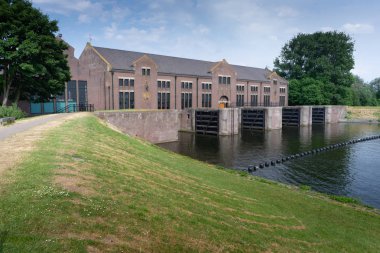 29.05.2018, Lemmer,Nethrlands.The IIR D.F. 1998 Unesco - Dünya Mirası olduğu pompa istasyonu içinde Tacozijl, Friesland, Wouda. En iyi 100 Hollanda ulusal anıt biridir .