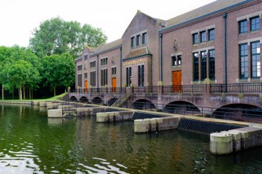 29.05.2018, Lemmer,Nethrlands.The IIR D.F. 1998 Unesco - Dünya Mirası olduğu pompa istasyonu içinde Tacozijl, Friesland, Wouda. En iyi 100 Hollanda ulusal anıt biridir .