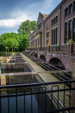 29.05.2018, Lemmer,Nethrlands.The IIR D.F. 1998 Unesco - Dünya Mirası olduğu pompa istasyonu içinde Tacozijl, Friesland, Wouda. En iyi 100 Hollanda ulusal anıt biridir .