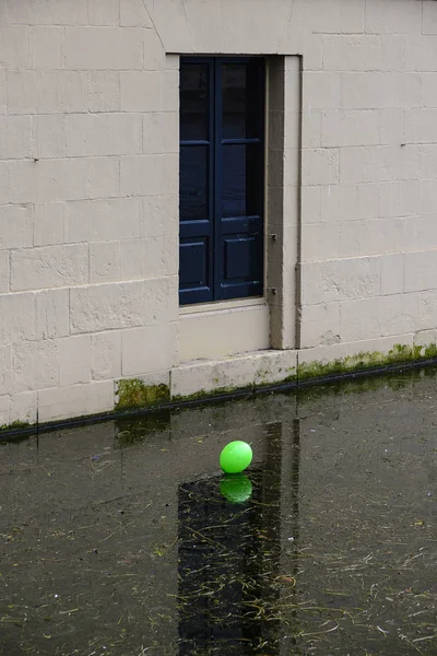 green balloon in the water
