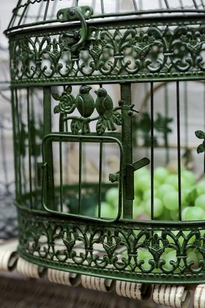 Green bird cage on the street sale