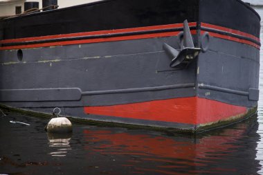 Eski Hollanda gemi ile kırmızı dekoratif deatails 