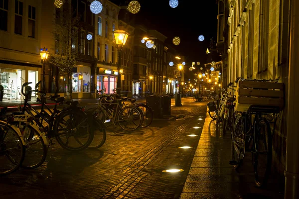 Leiden Hollanda Kasım 2017 Night Shot Leiden Sinterklaas Geldiğinde Için — Stok fotoğraf