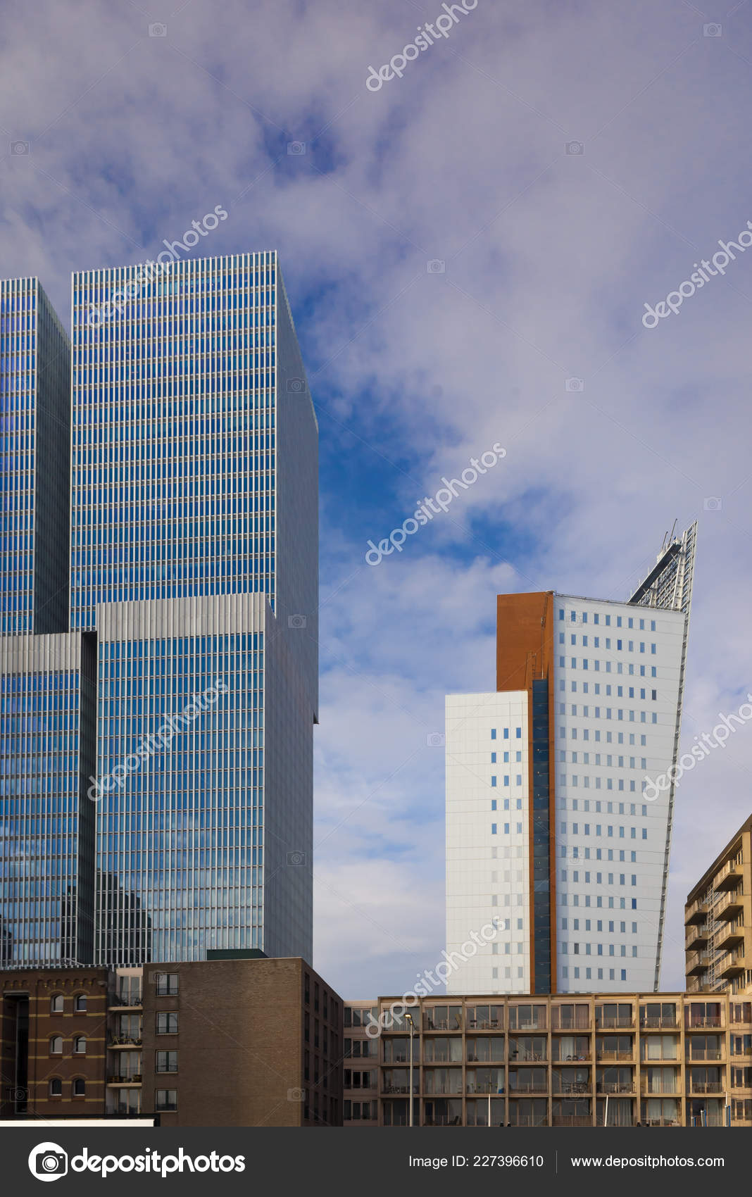 Modern High Rise Buildings At Kop Van Zuid Rotterdam