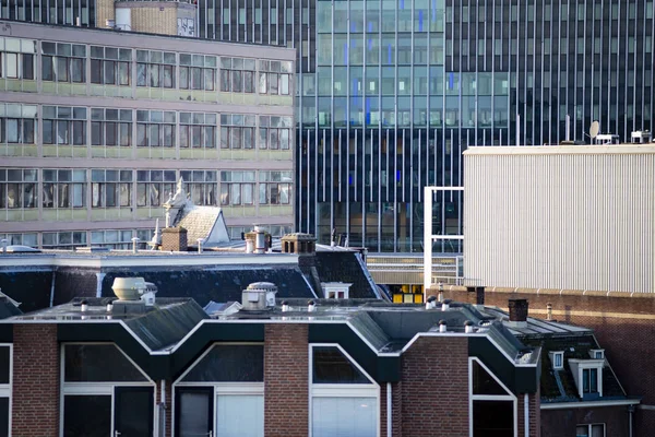 Image City Skyline Sunset Leiden Netherlands — Stock Photo, Image