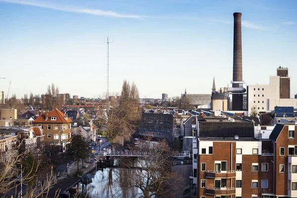 Ver Leiden Con Chimenea Antigua Central Eléctrica —  Fotos de Stock