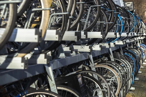 Aparcamiento Para Bicicletas Centro Leiden Países Bajos —  Fotos de Stock