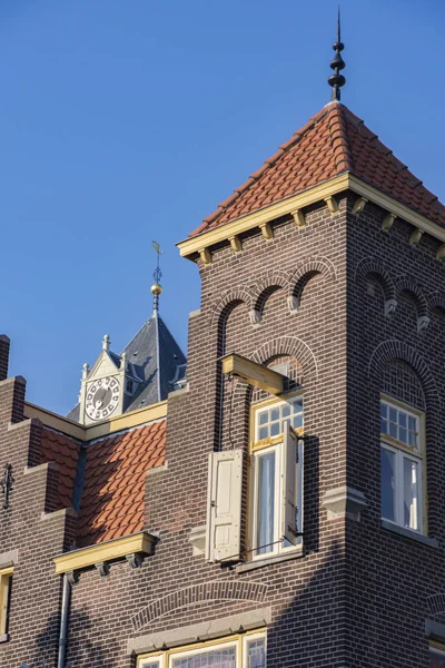 Традиционные Голландские Фасады Делфт Нидерланды — стоковое фото