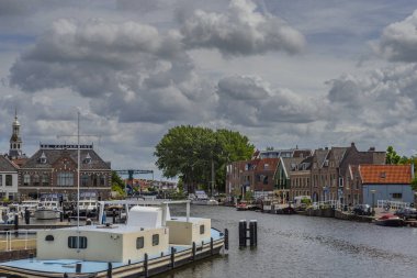 27 Mayıs 2019; Leiden; Hollanda; Liman panoramik görünümü 