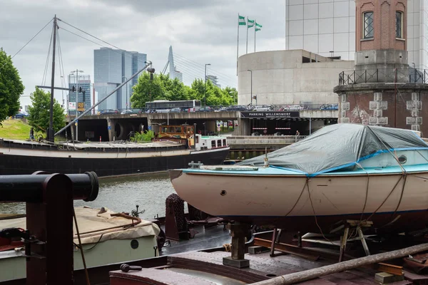 Veduta del vecchio porto di Rotterdam, Paesi Bassi — Foto Stock