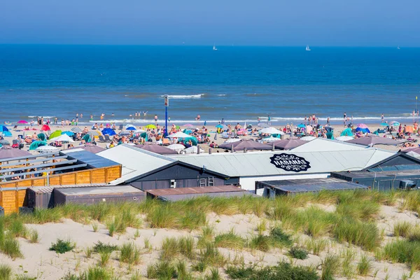 Sierpnia 2020 Scheveningen Haga Holandia Ludzie Lubią Pływać Świeżym Powietrzu — Zdjęcie stockowe