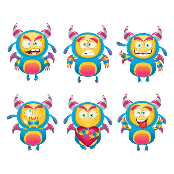 Cartoon Monster Sets Vektor — Stockvektor