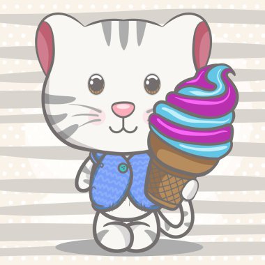 Elle çizilmiş sevimli kedi