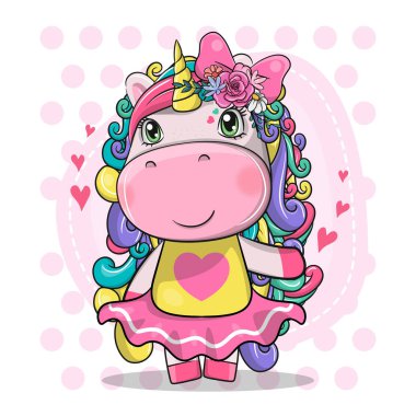 El çizimi şirin sihirli tek boynuzlu at