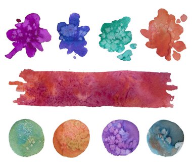 Suluboya dokular, damla, daireler