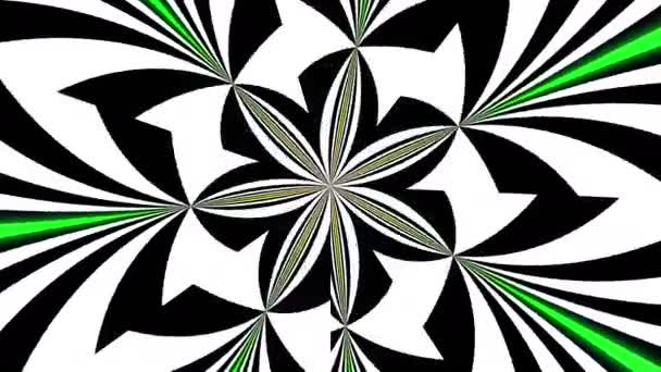 Abstract Psychedelic Illusion Kaleidoscope Black White Lines Background Ultra 3840X2160 — Stock Video