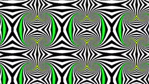 Abstrakte Psychedelische Illusion Kaleidoskop Schwarze Und Weiße Linien Hintergrund Ultra — Stockvideo