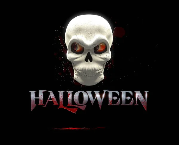 Render Szórólap Halloween Vámpírok Koponya Írt Halloween Vér — Stock Fotó