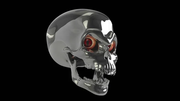 Rendere Metallo Cranio Robot Con Gli Occhi Vampiro Halloween Immagini Stock Royalty Free