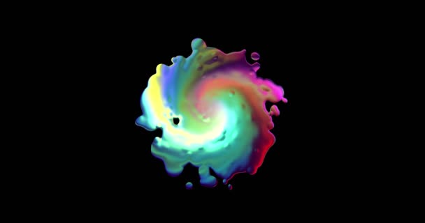 Colorful Paint Splashes Black Background 4096X2169 60P — Stock Video