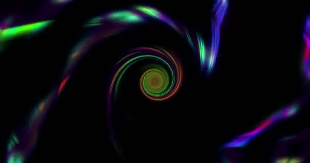 Spiraltunnel Schwarzes Loch Mit Bunten Und Hellen Lichtern 4096X2169 60P — Stockvideo