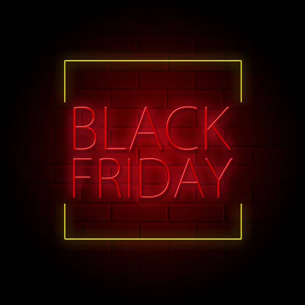 Black Friday Promotional Banner Text Neon Стоковая Картинка