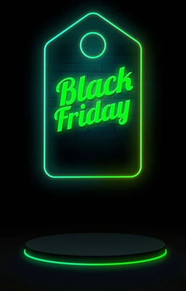 Black Friday Promotional Banner Text Neon Лицензионные Стоковые Фото