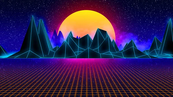 Render Synthwave Retmicrowave Synth — стоковое фото