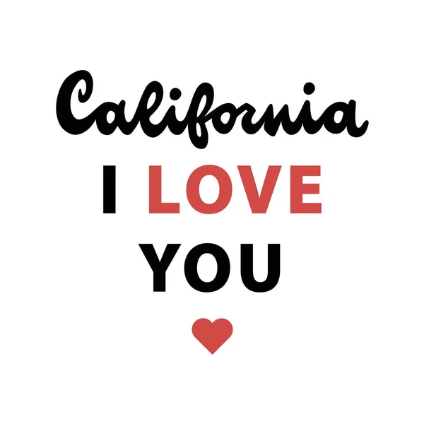 Vintage Hand Drawn Calligraphy California Retro Lettering California Love You — Stock Vector