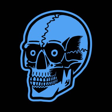 Retro renkli kafatası.