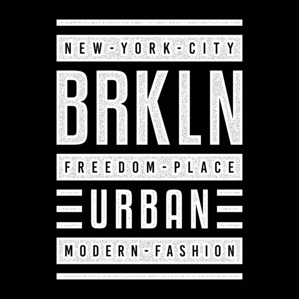 Vector retro illustratie over het thema Brooklyn. Vrijheid. Modern. Gestileerde vintage grunge witte typografie, t-shirt graphics, poster, print. — Stockvector